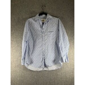 GRAYSON The Hero‎ Women's XS Blue Floral Print Button Down Shirt Cotton Classic